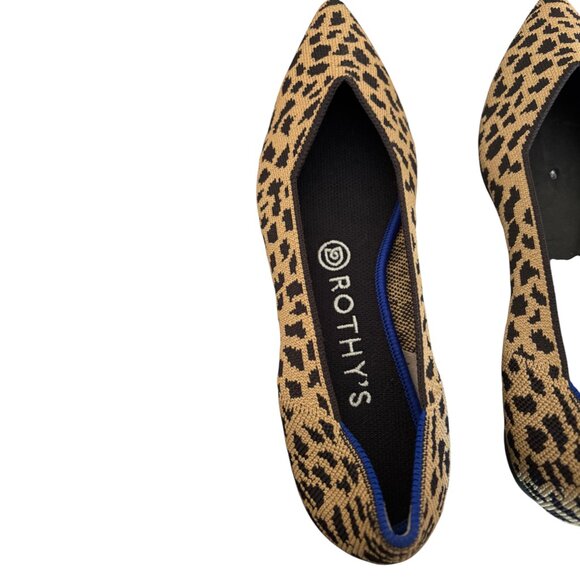 Rothy's the Point RETIRED Cheetah print sz 8 Like New- missing 1 footbed liner - Picture 4 of 7